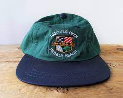 Vintage 100th U S Open Pebble Beach 2000 Golf Usga Member Hat Made In Usa Strapback Baseball Dad Cap Golfing Green Blue Embroidered Ballcap Pebble Beach Baseball Dad Golf Hats