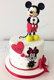 L Amour By Graziastellina Mickey And Minnie Cake Baby Mickey Cake Baby Birthday Cakes