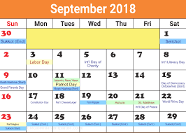 Pin On September Calendar 2018 Printable Monthly Template