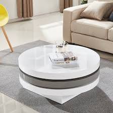 Triplo Rotating Coffee Table In White And Grey High Gloss Furniture In Fashion Coffee Table White Gloss Coffee Table Coffee Table White