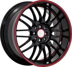 Black And Red Wheels 17 Inch 5x4 5 5x100 Black Red Stripe Wheels Rims 5 Lug Nissan Mazda 2 Lip Wheel Rims Chrome Wheels Polo Car