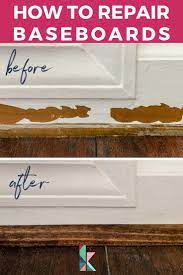 Rotted trim in need of replacement. How To Repair Chipped Baseboards Kaleidoscope Living
