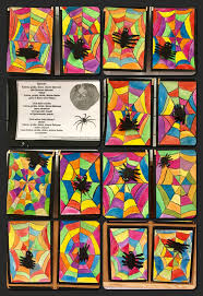 Spinnen Im Netz Wachsfarben Und Wasserfarben Kunstunterricht Basteln Kunstunterricht Malen Kunstunterricht