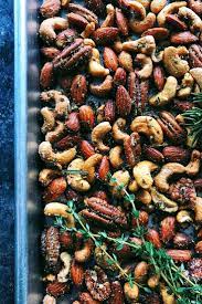 Rosemary Thyme Spiced Nuts Easy Recipe A Farmgirl S Dabbles Recipe Healthy Work Snacks Spiced Nuts Recipe Spiced Nuts
