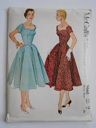 Vintage 1950s Sweetheart Neck Dress Full Skirt Inverted Pleat Dress Summer Short Sleeve Dress Sew Low Neck Dress Sweetheart Neck Dresses Short Sleeve Dresses