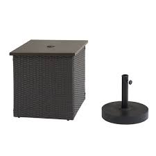 99 list list price $13.99 $ 13. Sunjoy Umbrella Stand And Wicker Side Table Dark Brown A210000602 Reno Depot