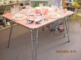 pink formica and chrome table ca. 1950