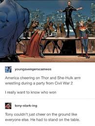Notice Tho Mah Girl Squirrel Girl Is Also Kneeling On The Table Marvel Avengers Marvel Funny Marvel