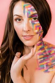 See more ideas about self portrait photography, portrait, photography. Easy Self Portrait Photography Ideas At Home Colorful Face Paint Photoshoot Wondery Thoughts