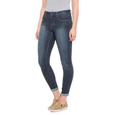 1822 Denim Tattered Baby Roll Cuff Skinny Jeans For Women