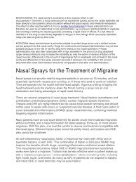 Nasal Sprays For The Treatment Of Migraine Smaller Drug Molecules Drugs Clinical Medicine