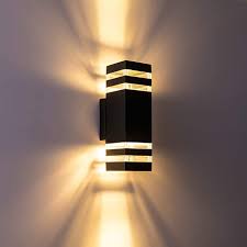 Modern outdoor wall sconce lighting. Rinlnoy Led Wall Sconce Waterproof Porch Light 12w Black Modern 2 Light Outdoor Wall Lamp 1320 Lumen Porch Light Fixtures Porch Lighting Outdoor Porch Lights