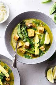 Add chopped tomatoes, green onion, thyme, scotch bonnet pepper or cayenne and stir to coat. Thai Green Curry With Tofu And Vegetables Cupful Of Kale