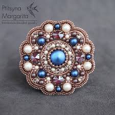 Bead Embroidery Brooch Kaleidoscope Embroidered Beaded Jewelry Bead Embroidery Jewelry Beaded Embroidery