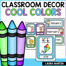 Soft, calming colors like powder blue, aqua, or even light shades of turquoise are a much safer bet. Classroom Decor Cool Colors Back To School By Laura Martin Tpt