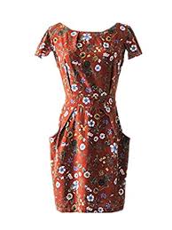 Fclm Womens Short Sleeve Slim Casual Party Dresses Plus Size Belt Above Knee Ed46