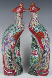 Pair Of Chinese Export Porcelain Bird Figures Bird Figure Porcelain Art Porcelain Animal