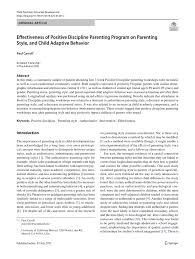 The arrival of a new baby is one of life's most joyful moments. Pdf Effectiveness Of Positive Discipline Parenting Program On Parenting Style And Child Adaptive Behavior