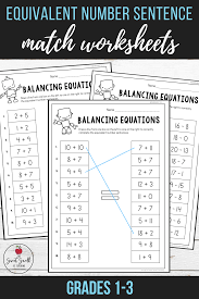 Balancing Equations Equivalent Number Sentence Match Grades 1 3 Math Methods Balancing Equations Math Resources