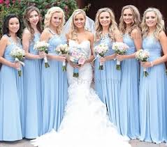 Blue Wedding Light Blue Bridesmaid Dresses Ivory And Pastel Pink Bouquets Colorsbridesmaid