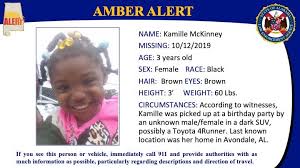 The goal of the amber alert is to locate the abducted child and/or the suspect. 3 Year Old Girl Kidnapped At Birthday Party In Alabama Amber Alert Cites Extreme Danger Wkrn News 2