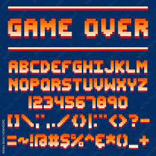 Stx, 0000 0010, 02, 2. Pixel Retro Font Video Computer Game Design 8 Bit Letters And Numbers Electronic Futuristic Style And Vector Abc Typeface Digital Creative Alphabet Stock Vektorgrafik Adobe Stock