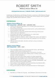 Choose from professional resume templates that stands out! Military Police Officer Resume Samples Qwikresume