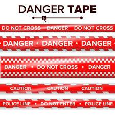 Red Tape White Warn Barricade Caution Cordon Ribbon Accident Alert Area Attention Band Barrier Block Border Boundary Crime In 2021 Red And White Cross Vector Realistic