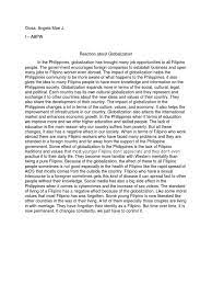 Steger is part of a series published by oxford university press. Reaction Paper Globalization Philippines