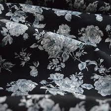 Black And White Floral Cotton Fabric Poplin Print Harriet Black White Grey Cotton Floral Dress Fabric Fabric Floral Cotton Dress Cotton Poplin