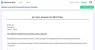 Po souhlasném vyjádření zaměstnavatele můžete uzavřít dohodu o skončení pracovního poměru. Ziadost O Skoncenie Pracovneho Pomeru Dohodou Vzor