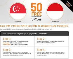 Enjoy unlimited long distance calls from the us to landline phones in over 60 countries and to mobile devices in over 30 countries. U Mobile Offers Free Sms To Singapore Indonesia Soyacincau Com