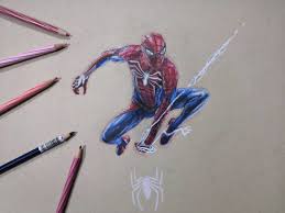 Since colored pencils typically consist of a waxy binder, layers become easier to mix as they are added. Himanshu Pandey Spiderman Ps4 Colored Pencil Sketch