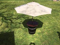 Check spelling or type a new query. Wine Barrel Cocktail Table Wood Top W Umbrella Rental Taylor Rental Party Plus