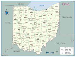 Of the fifty states, it is the 34th largest by area, the seventh most populous, and the tenth most densely populated. Ohio County Outline Wall Map By Maps Com Mapsales Com