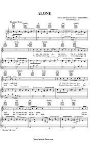 Alone Sheet Music Heart Alone Piano Sheet Music Sheet Music Music Heart Piano Sheet