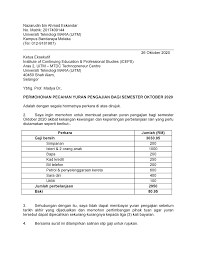 Surat Mohon Pecah Bil Uitm Nazarudin Bin Ahmad Eskandar No Matrik 2017409144 Universiti Studocu