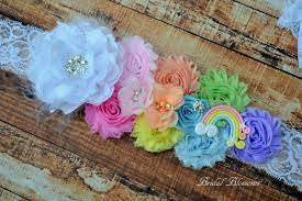 Rainbow Baby Flower Maternity Sash It S A Boy Girl Etsy Rainbow Baby Shower Rainbow Baby Maternity Sash