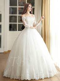 Off The Shoulder Ball Gown 3 4 Length Sleeve Wedding Dress Wedding Dress Long Sleeve Wedding Dresses Long Wedding Dresses