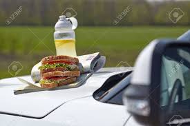 Road Trip Breakfast On A Car Hood Sandwiches And Lemonade Sponsored Breakfast Trip Road Car Lemonade Road Trip Food Food Healthy Snacks