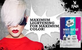 Unwashed hair contains natural hair oils & this helps protects the hair if you see that certain parts of the hair are drying out during processing time or not lifting fast enough, you need to use your judgement and add in more. Amazon Com N Rage Bleach Toner Kit White Out Kit Pre Color Hair Bleach Kit Chemical Hair Dyes Beauty