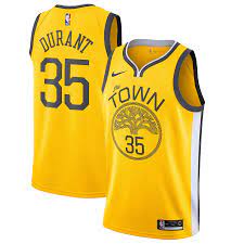 • #dubnation • #warriorsground warriors.com. Youth Nike Kevin Durant Yellow Golden State Warriors 2018 19 Swingman Jersey Earned Edition