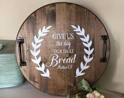 Personalized Serving Tray Wooden Serving Tray Tray Round Tray Personalized Tray Bible Quote Tray Home Decor Round Wood Tray Wood Diy Round Wooden Tray