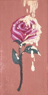 Gold Dripping Dusty Rose Rose Art Print By Saraxalhassan X Small Rose Art Dusty Rose Art