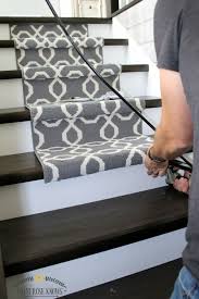 Add A Stylish Stair Runner To Your Hardwood Or Laminate Stairs For Under 140 In Just 40 Minutes Stair Makeover Laminate Stairs Staircase Makeover