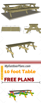If you're looking to make a table where the benches aren't connected, you'd need to make some changes here. Check Out Free Plans For Building A 10 Foot Picnic Table Step By Step Instructions And Detailed Di Diy Picnic Table Picnic Table Plans Woodworking Plans Free