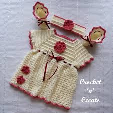 Crochet pattern for a baby romper, perfect for. Crochet Newborn Baby Dress Set Free Pattern On Crochet N Create