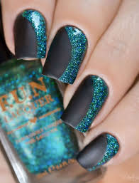 Matte Black And Blue Ombre Nails 65 Winter Nail Art Ideas Cuded Winter Nail Art Sparkly Nails Nail Designs Glitter