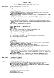 building maintenance resume samples
