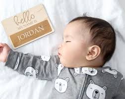 Hello My Name is Baby Sign, Laser Engraved Personalized Baby Announcement  Sign, Nursery Signage, Hello, My Name Is… Customized Children's